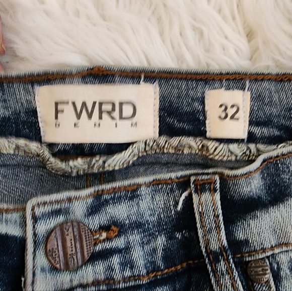 FWRD DENIM CO.  ANNIHLATOR DISTRESSED DENIM MENS JEANS SZ 32 - Picture 2 of 15